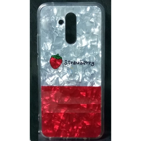 CAPA DE SILICONE BLING GLITTER PARA HUAWEI Y5 2018 MORANGO